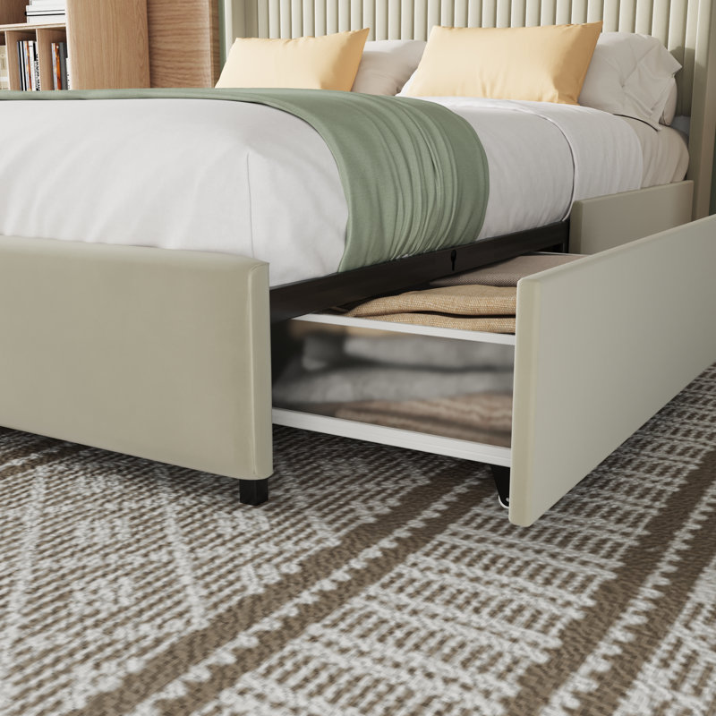 Latitude Run® Lantin Upholstered Platform Storage Bed With Tufted